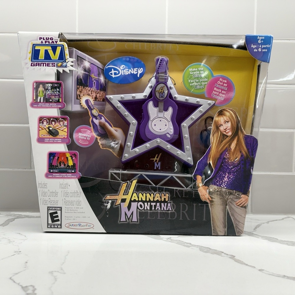 Disney Hannah Montana Video Game Plug & Play with Controller 2007 Miley NIB